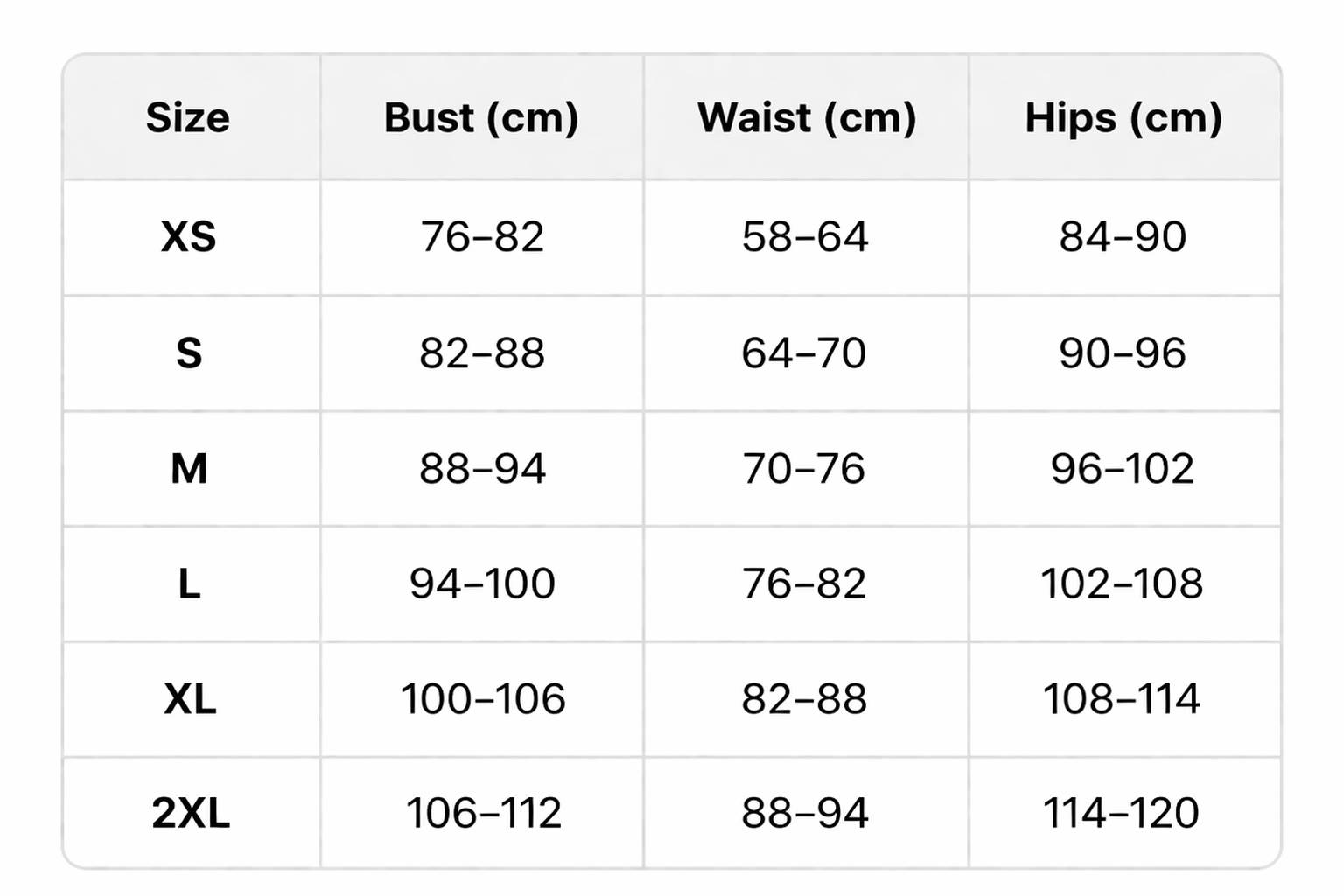Size Guide